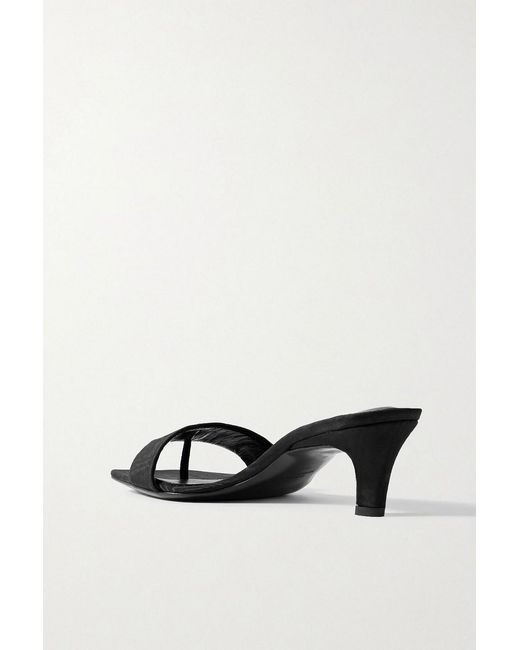Totême  Black Moire Mules