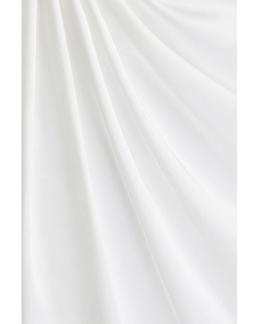 Marchesa White Drapiertes maxikleid aus satin