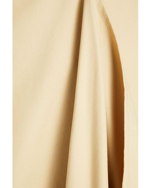 LVIR Natural Draped Cotton-blend Twill Midi Wrap Skirt