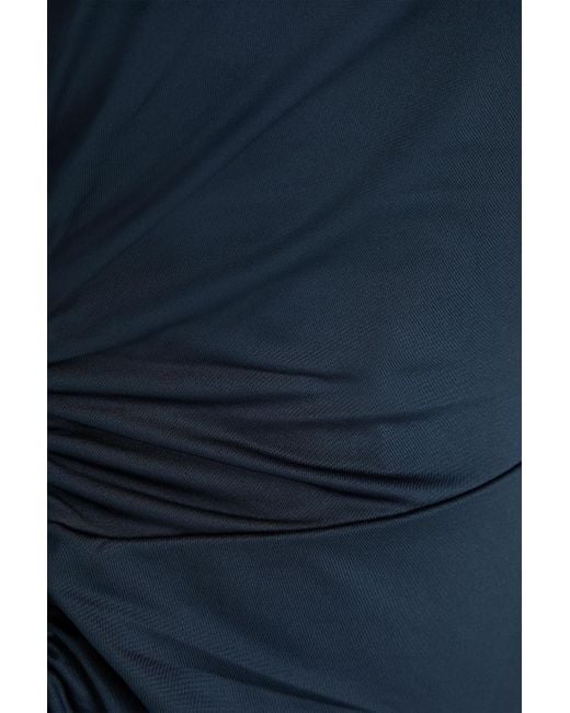 Victoria Beckham Blue Kleid aus stretch-jersey mit raffungen