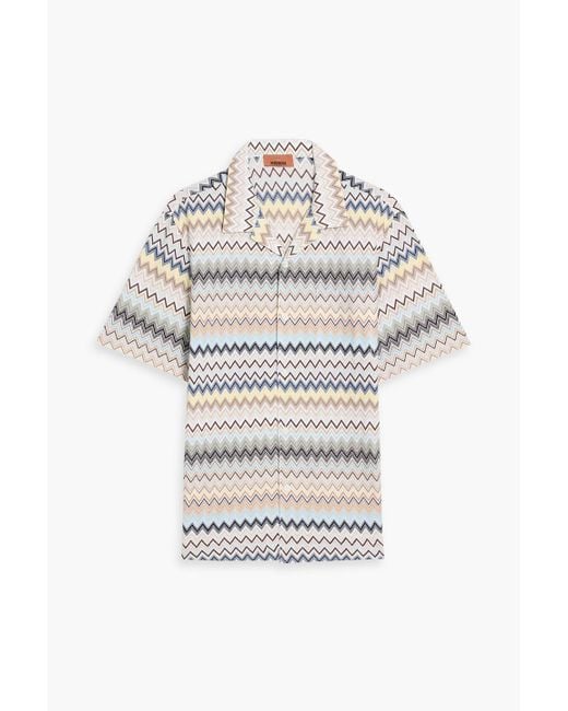 Missoni Gray Crochet-Knit Cotton Shirt for men