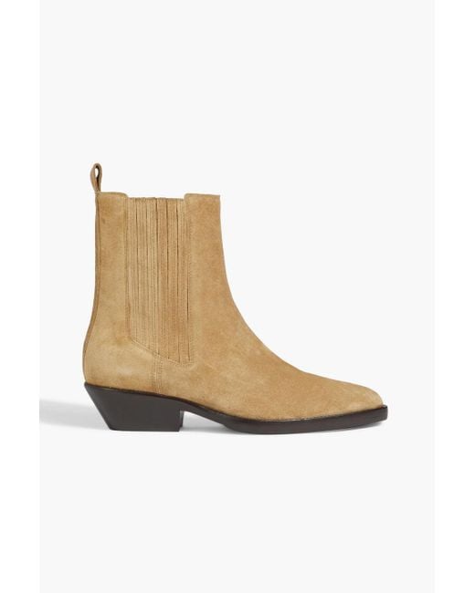 Isabel Marant White Delena Suede Ankle Boots