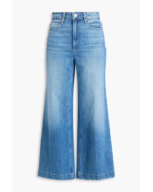 PAIGE Blue Harper High-Rise Wide-Leg Jeans