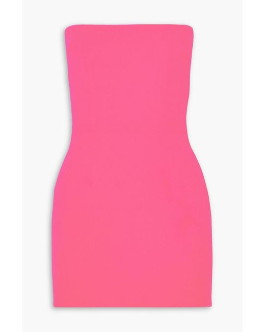 Alex Perry Pink Lux Strapless Neon Crepe Mini Dress