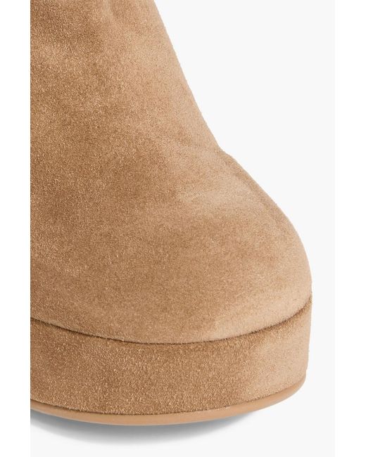 Gianvito Rossi White Lyss Suede Platform Clogs