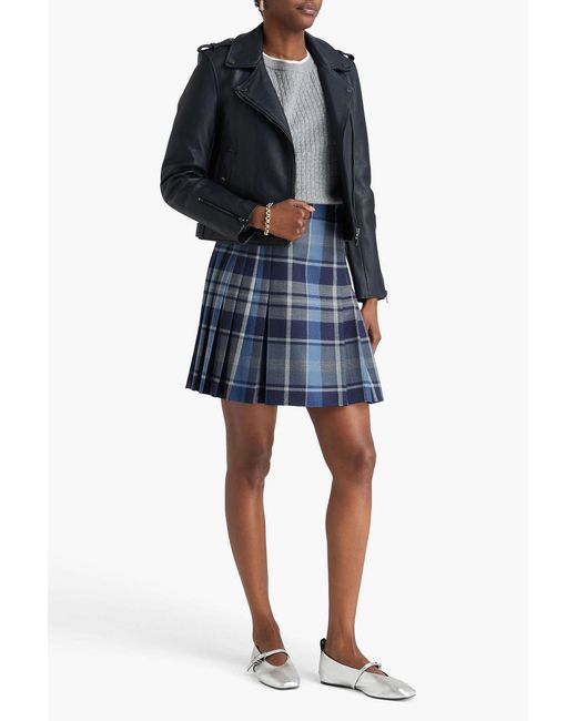 Claudie Pierlot Blue Leather Biker Jacket