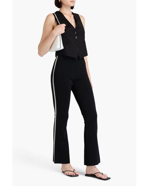 Nanushka Black Striped Stretch-knit Kick-flare Pants