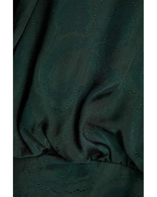 Saloni Green Rinab minikleid aus jacquard mit rüschen