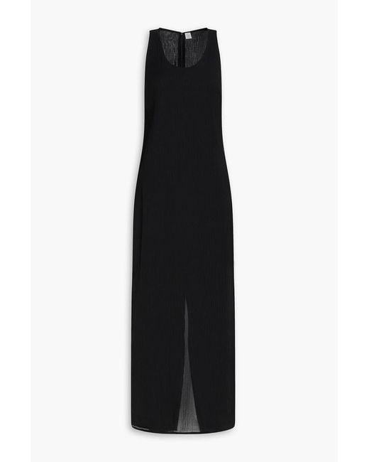 Totême  Black Cotton And Silk-blend Crepe Maxi Dress