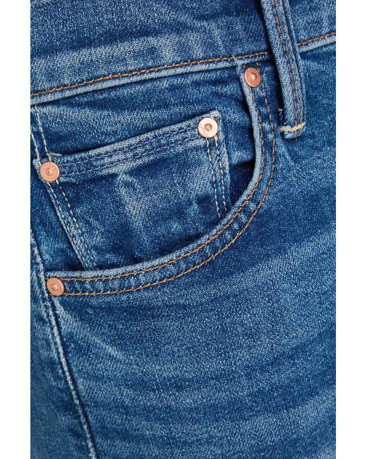 Mother Blue The Smarty Pants High-rise Straight-leg Jeans