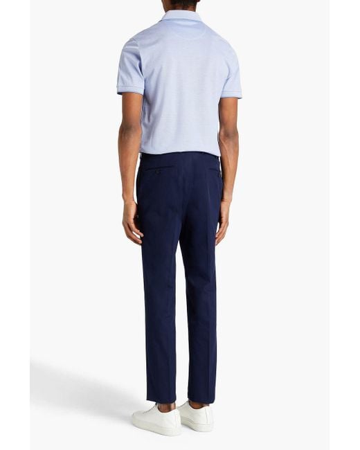 Zegna Blue Cotton-Twill Chinos for men