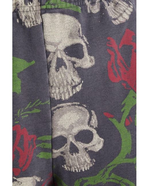 GALLERY DEPT. Blue Printed Cotton-Fleece Shorts for men
