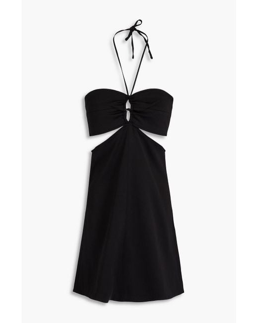 Maje Black Cutout Crepe Mini Dress