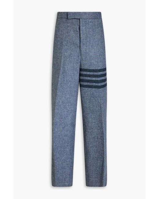 Thom Browne Blue Striped Wool-Tweed Suit Pants for men