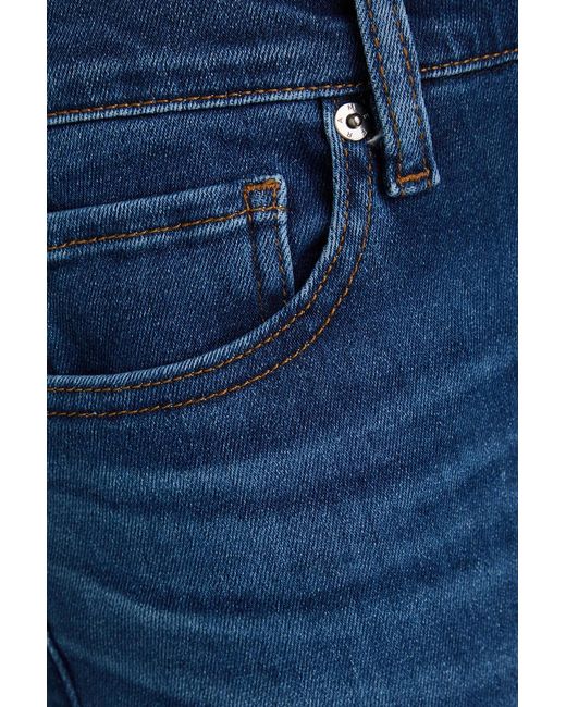 FRAME Blue The Icon Long Mid-Rise Flared Jeans