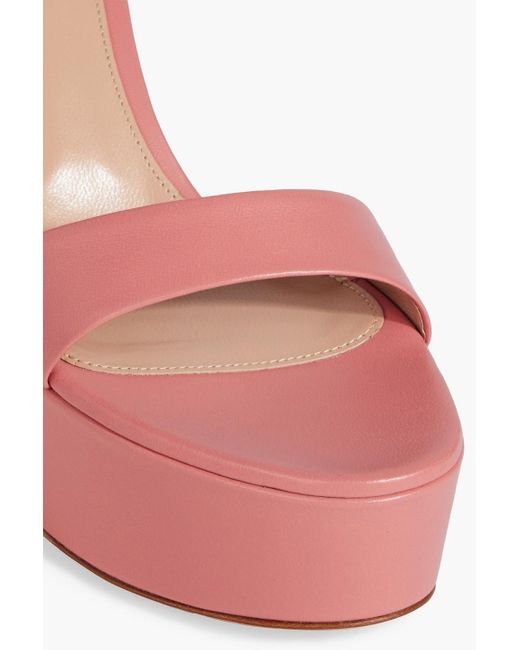 Gianvito Rossi Pink Holly Leather Platform Sandals
