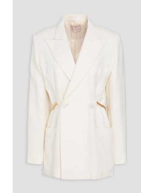 Christopher Kane Natural Double-Breasted Crepe Blazer