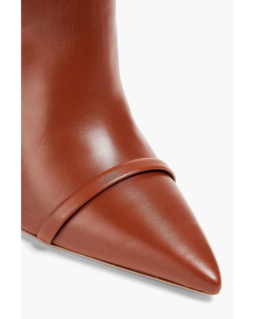 Malone Souliers Brown Fallon Gathered Leather Ankle Boots