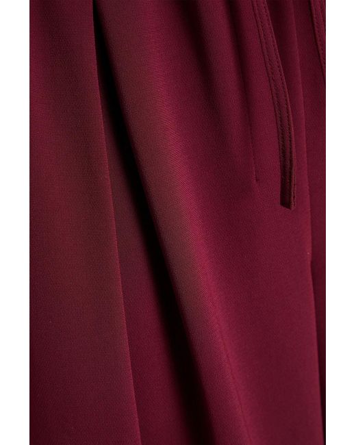 Theory Red Pleated Crepe Wide-leg Pants
