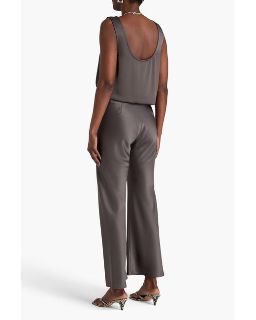 A.Emery Gray Myrna Satin Straight-Leg Pants