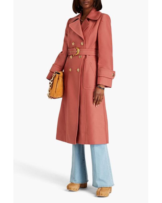 Zimmermann Red Wool-blend Trench Coat
