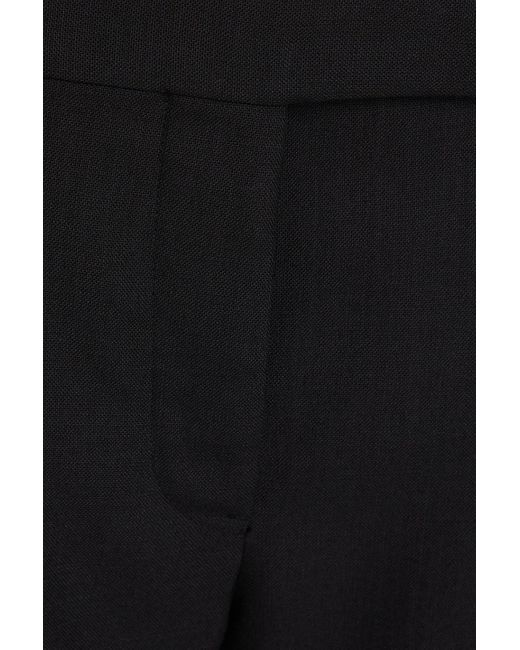 Thom Browne Black Cropped Grain De Poudre Wool Straight-leg Pants