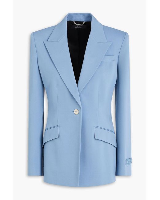 Versace Blue Wool-Blend Twill Blazer