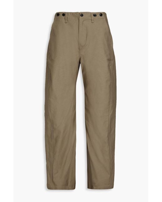 Rag & Bone Natural Jones hose aus baumwoll-canvas mit zierknöpfen