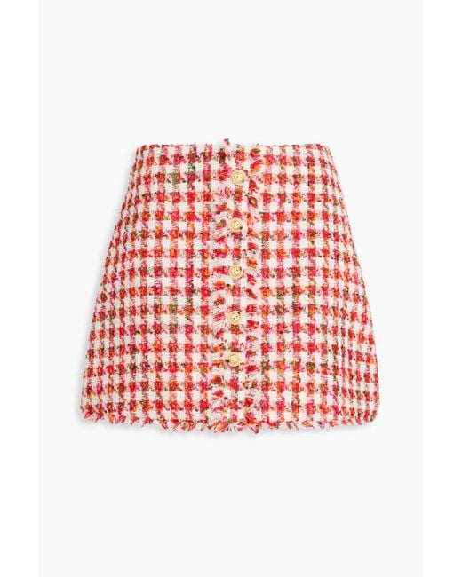 Cara Cara Red Minirock aus tweed mit gingham-karo