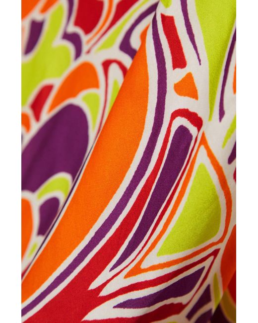 Rodarte White Bedrucktes slip dress in maxilänge aus seidensatin mit applikationen