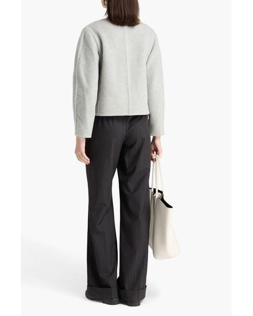 Vince White Wool-Blend Felt Jacket