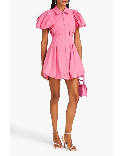 Jonathan Simkhai Pink Callista Pleated Poplin Mini Dress