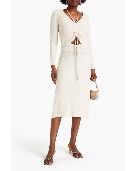 Cutout Ribbed-knit Midi Dress | Lyst UK