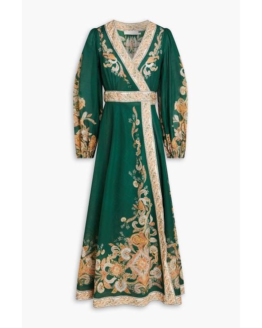slim fit dress slacks Green Multi Print Midi Dress - All Dresses main image 0