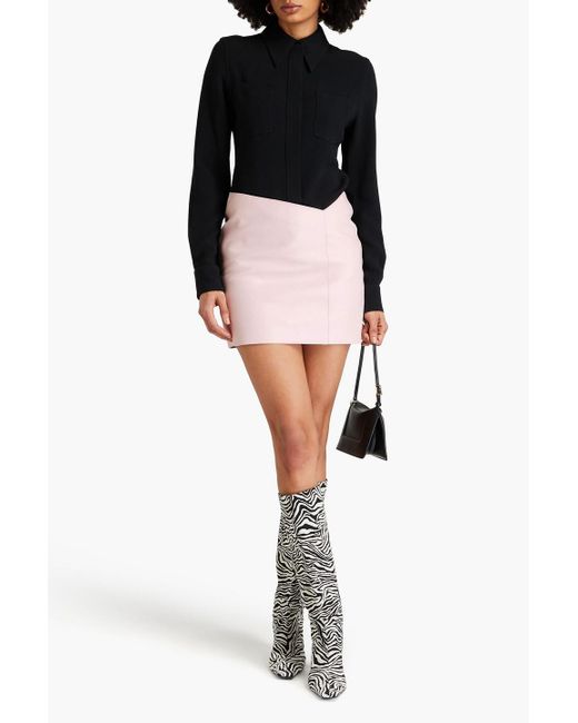 Wandler Pink Leto Leather Mini Skirt