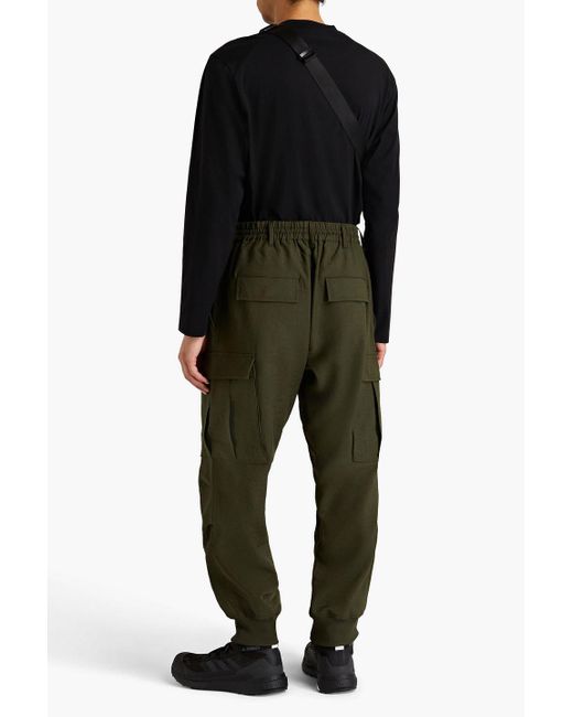 Y-3 Green Pinstriped Twill Cargo Pants for men