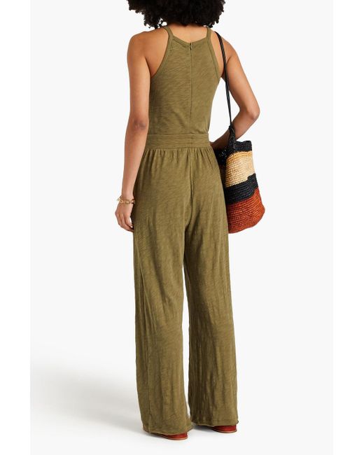 ATM Green Slub Cotton-Jersey Jumpsuit
