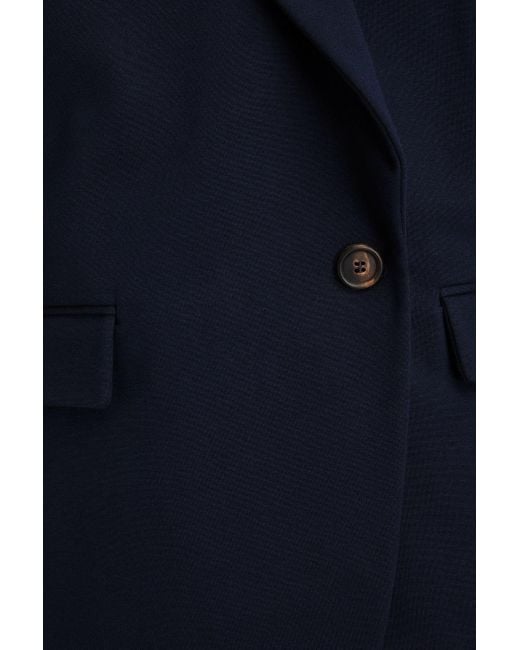 Brunello Cucinelli Blue Bead-embellished Cotton-blend Jersey Blazer