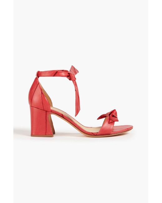 Alexandre Birman Red Clarita Bow-detailed Faux Leather Sandals