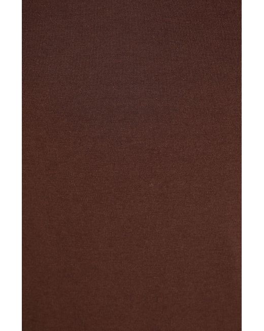 James Perse Brown Lotus Cotton-Blend Jersey Mini Dress