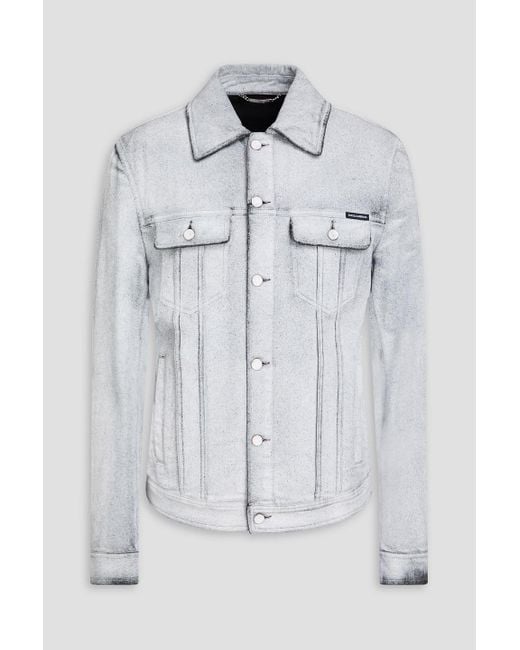 Dolce & Gabbana Blue Painted Denim Jacket for men