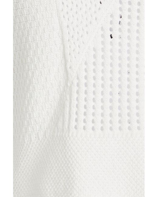 Zimmermann White Poloshirt aus baumwolle in pointelle-strick