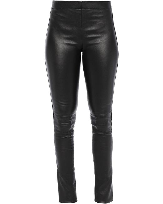 Joseph Black Stretch-leather leggings