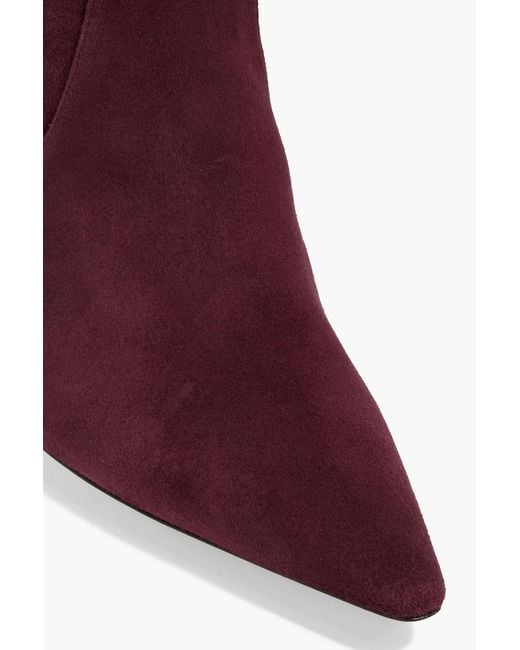 Stuart Weitzman Red Naomi 75 Suede Over-The-Knee Boots