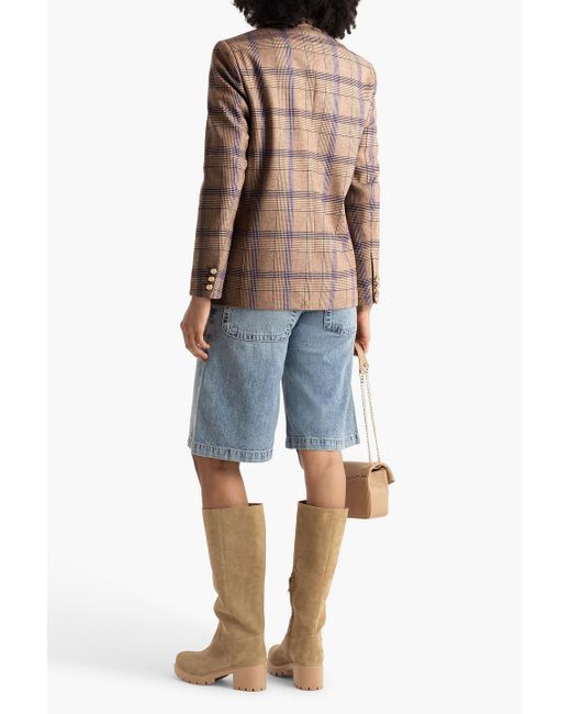 Maje Natural Prince Of Wales Checked Tweed Blazer