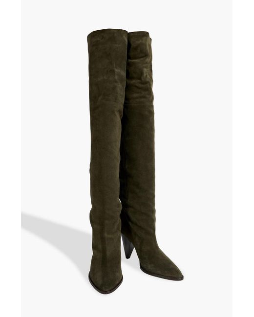 Isabel Marant Green Riria Over-the-knee Suede Boots