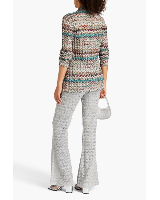 Missoni White Crochet-knit Flared Pants