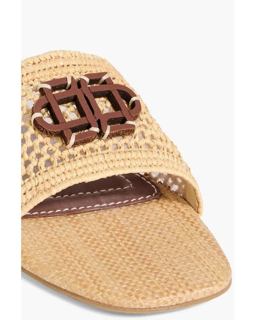 Jonathan Simkhai White Delphi Appliquéd Raffia Slides