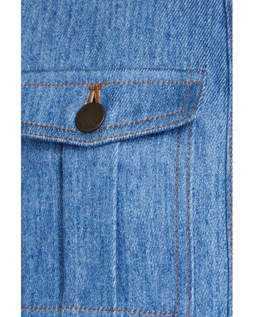 Giuliva Heritage Blue Dianora jeansjacke aus einer baumwoll-leinenmischung