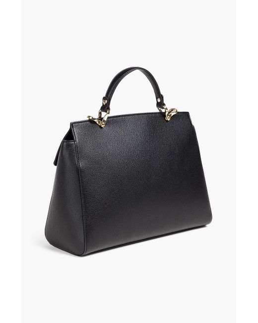 Love Moschino Black Faux Textured-leather Tote
